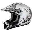 AFX Stunt Adult FX-17 Dirt Bike Motorcycle Helmet w/ Free B&F Heart Sticker Bundle - Silver/White