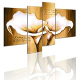 Bild auf LEINWAND + 4 TEILIG + Blumen Kalien ELEGANZ Wandbilder 22292 + 112x85,4 cm +++ RIESEN BILDER AUSWAHL IN UNSEREM HAENDLERSHOP +++