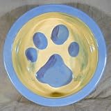 Melia  Watercolor Paw Design Ceramic Dog Bowl-LARGE