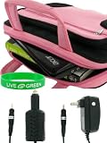 4n1 Combo Dell Inspiron Mini IM10-2865 10.1-Inch Deluxe Netbook Carrying Case with Car Charger and AC Power Adapter Charger - Pink