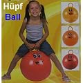 H�pfball, Springball mit Griff (verschiedenfarbig vorsortiert), Springender Ball mit Lachgesicht ca. 55cm, LHS-01127