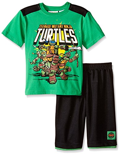 Nickelodeon Little Boys' Tmnt Weapon Group Shot 2 Pc Set, Green, 5/6