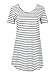 CHOiES record your inspired fashion Women's Black Striped Shift Tunic Mini Dress-Basic Summer tee Dress S