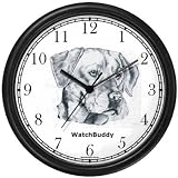 Labrador Retriever (Yellow) Dog Wall Clock by WatchBuddy Timepieces (Slate Blue Frame)