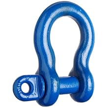 Campbell 419-S Screw Pin Anchor Shackles, Drop-Forged Carbon Steel, Painted Blue, 1-1/8" Trade, 9-1/2 ton Working Load Limit