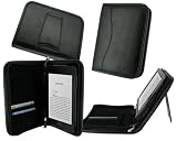 rooCASE Executive Leather Portfolio (Black) Case Cover with Portrait / Landscape Stand for for Amazon Kindle Touch 6-Inch Wi-FI / 3G (Latest Model Kindle 4)