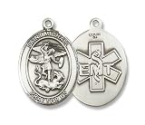 St. Michael the Archangel Sterling Silver Medal with 18