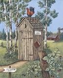 2 Vintage Outhouse Pictures Bathroom Privy Poster Print