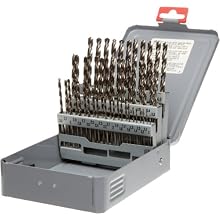 Precision Twist C50R10PM High Speed Steel Jobber Length Drill Bit Set, Uncoated (Bright) Finish, 118 Degree Point, Metric, 50 piece, 1mm to 5.9mm x 0.1mm