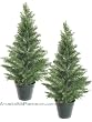 Two Pre-Potted 30" Artificial Cedar Pine Topiary Outdoor Indoor Tree