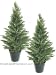 Two Pre-potted 30" Artificial Cedar Pine Topiary Outdoor Indoor Tree
