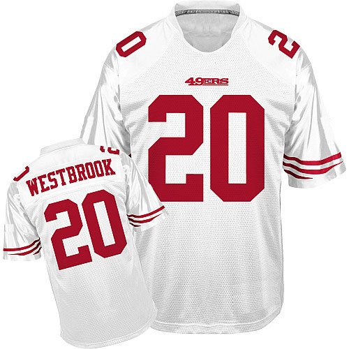 NFL Jerseys San Francisco 49ers #20 Brian Westbrook White Authentic Football Jersey Size 48-56 (Please Select the Size When You Order, Can Do Drop Shipping)
