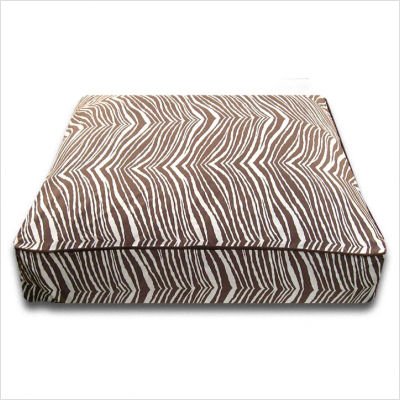 Rectangle Dog Bed in Brown Zebra