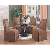 Round Glass Dining Table with 4 Parson Chairs Dinette Set by warehousedirect72