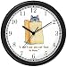 Tabby Cat in Brown Paper Bag - Cat Cartoon or Comic - JP Animal Wall Clock by WatchBuddy Timepieces (Slate Blue Frame)