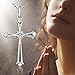 Summerford Women's Fashion Jewelry Cross Crystal Silver Necklace Pendant in 925 Sterling Silver Necklace