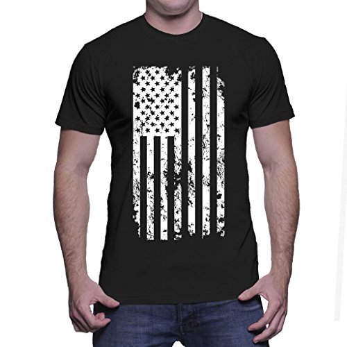 HAASE UNLIMITED Mens Big White American Flag T-shirt