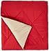 Amazon Basics Reversible Lightweight Microfiber Comforter Blanket, King, Red/Khaki