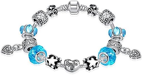 Colorful Crystal European Beads With Red Murano Glass Beads Fit Snake Chain H030