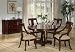 Pedestal Round Dining Table with Curved Feet Deep Cherry Finish