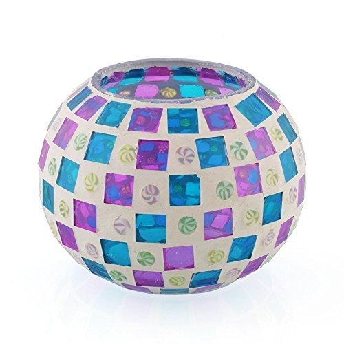 Amzdeal Mosaic Glass Solar Night Light Waterproof Weatherproof for Garden Patio Party Yard Balcony
