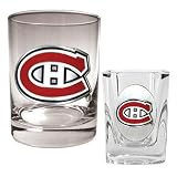 NHL Montreal Canadiens Rocks Glass & Square Shot Glass Set - Primary Logo