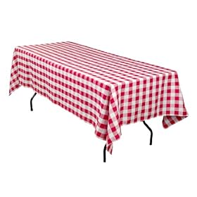 60 x 102 Inch Checkered Tablecloth Red and White60 x 102 Inch Checkered Tablecloth