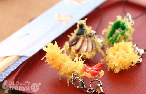 ミニチュアなのに超リアル！天ぷらサンプル携帯ストラップ(カボチャ南瓜)