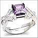 Jewelry - Amethyst Fashion CZ Sterling Silver Ring title=