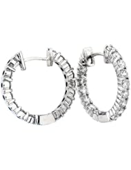 Diamond Hoop Earrings 14k White Gold