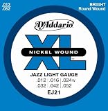 D'Addario EJ21 Nickel Wound Electric Guitar Strings, Jazz Light, 12-52