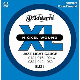 D'Addario Electric Guitar Strings Set, Xl Jazz Lite