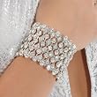 Stunning Rhinestone Bangle Cuff Bracelet Crystal Stones Day Evening Wear Clubing