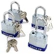 4 Padlocks Steel Keyed Alike Gate Locker 8 Keys 40mm
