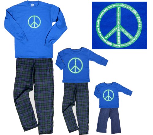 PEACE SIGN Love Your Family Pajamas for Adults with Matching Playwear Outfits for Kids/Baby