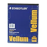 Staedtler Mars Vellum Paper, 16#, Rag, 8.5 x 11 Inches, Plain, 50 Sheets per Pad (946811P)