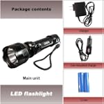 TaoTronics Black CREE LED K8 Rechargeable Flashlight Torch Lamp 500 Lumens 3 Switch Mode: Strong Brightness / Normal Brightness / Flashing