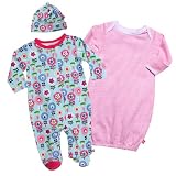 Zutano Baby-Girls Dizzy Daisy Footie, Hat and Gown Set