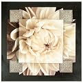 3D Textured Blk & White Floral - Sepia/ White