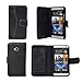 Bear Motion Genuine Lambskin Leather Case for HTC ONE M7 - Black