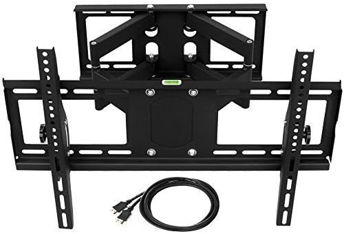 Full Savings - Articulating TV Wall Mount Bracket for 32 to 65 Inch Some Up to 75 Inch Flat Screens LED LCD and Plasma TVs Monitor, HDMI Cable Included (32"-65" Full Motion Wall Mount)