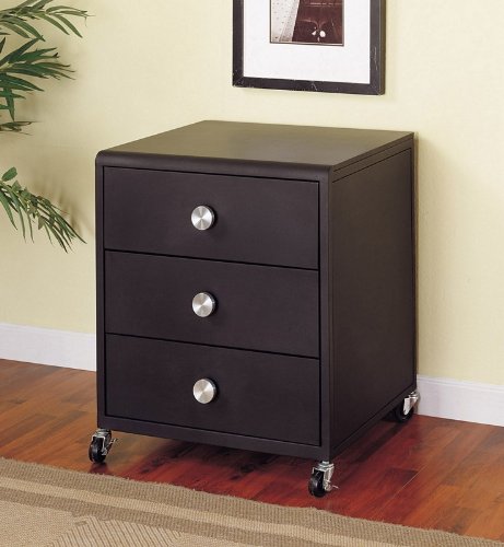 Kids Mobile Drawer Chest in Textured Black Finish