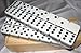 Black and White Double 6 Two Tone Jumbo Domino Tiles with Spinner