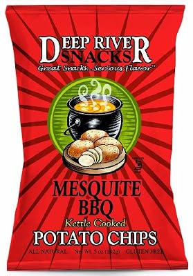 Deep River Snacks Kettle Chips, Mesquite BBQ, 2-Ounce Bags (Pack of 24)
