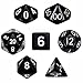 7 Die Polyhedral Dice Set - Solid Black with Velvet Pouch By Wiz Dice