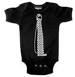 Micro Me Emo Tie Yo Baby One Piece, Black, 6 Months