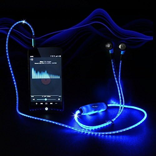 Sport Stereo In ear Glow LED Dynamic Flashing Lights Up Sport Stereo Earphone