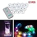 Soondar 12x Submersible LED Vase Light Waterproof Wedding Floral Decoration Party Tea Light for Wedding/Party/ Xmas Floral Decoration, 7 Color Automatically Change, with Remote(On/Off Function)