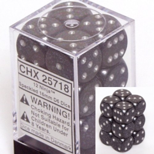 Ninja Speckled D6 16mm 12 Piece Set