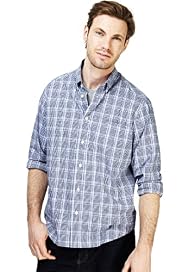 2" Longer Pure Cotton Over Checked Shirt